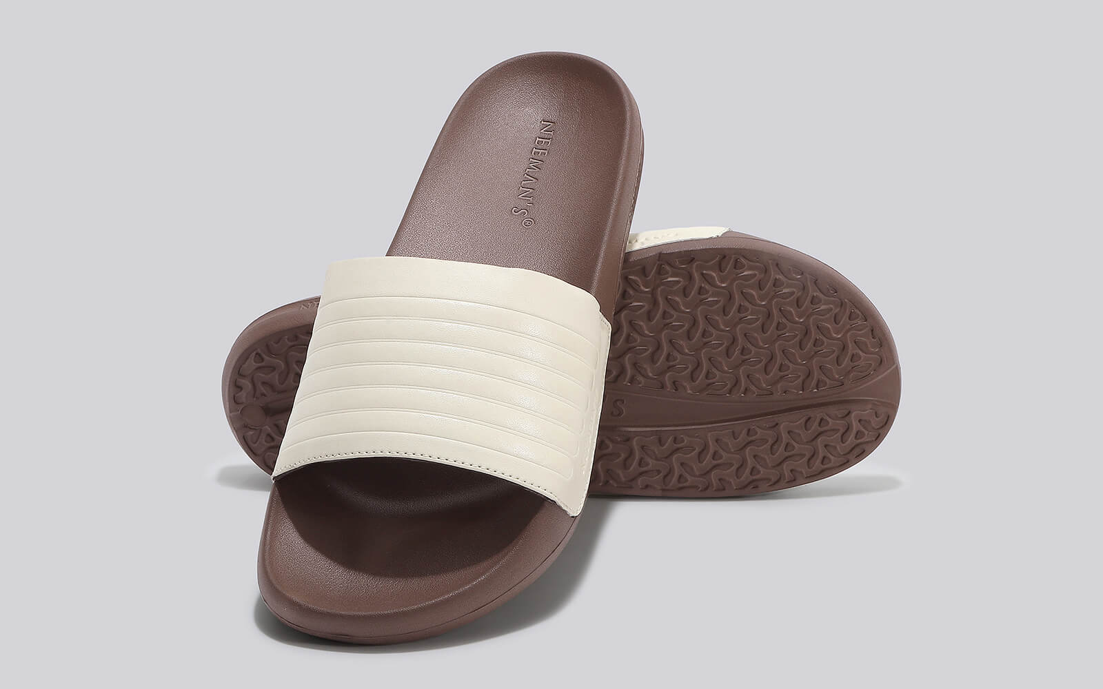 FootBed Slides for Men : Ivory Brown - Image 3